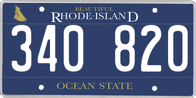 RI license plate 340820