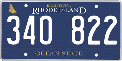 RI license plate 340822