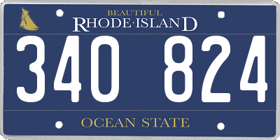 RI license plate 340824