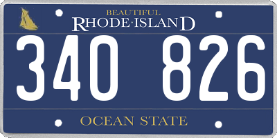 RI license plate 340826