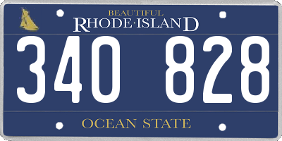 RI license plate 340828