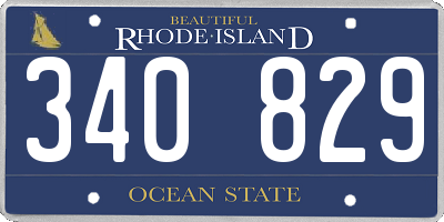 RI license plate 340829