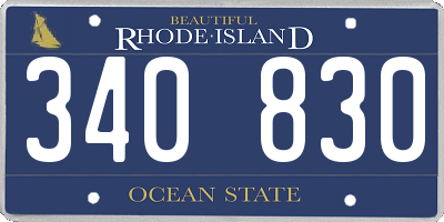 RI license plate 340830