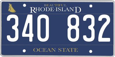 RI license plate 340832
