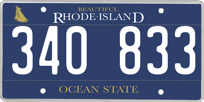 RI license plate 340833
