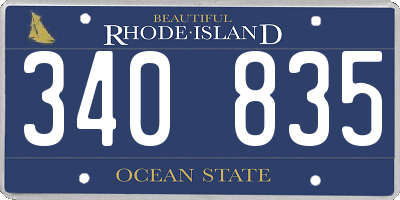 RI license plate 340835