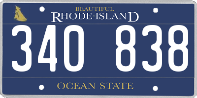 RI license plate 340838
