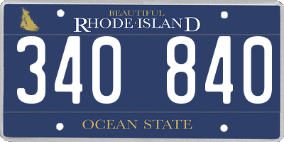 RI license plate 340840