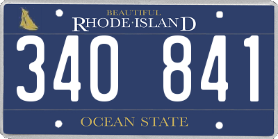 RI license plate 340841