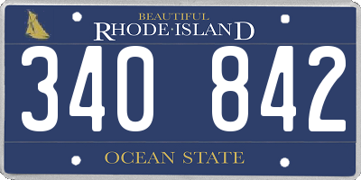 RI license plate 340842
