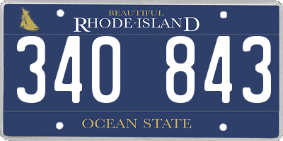 RI license plate 340843