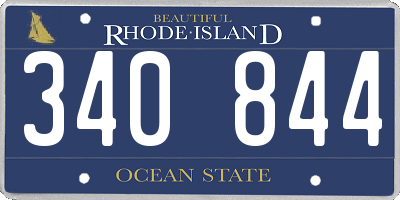 RI license plate 340844