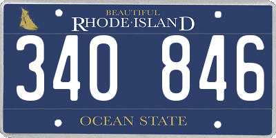 RI license plate 340846