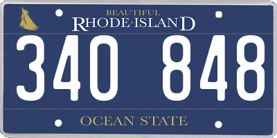 RI license plate 340848