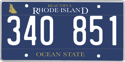 RI license plate 340851