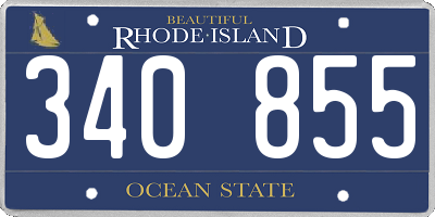 RI license plate 340855