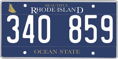 RI license plate 340859