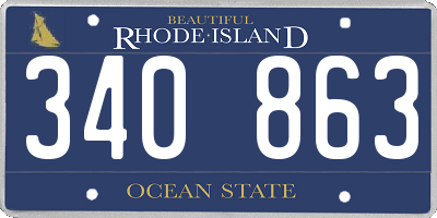 RI license plate 340863