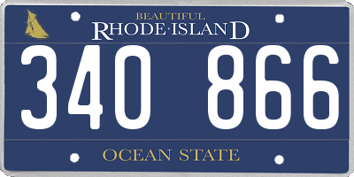 RI license plate 340866