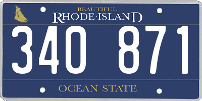 RI license plate 340871