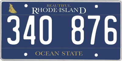 RI license plate 340876