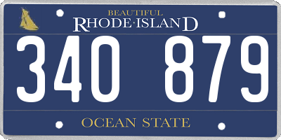 RI license plate 340879