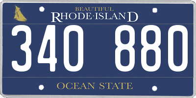 RI license plate 340880