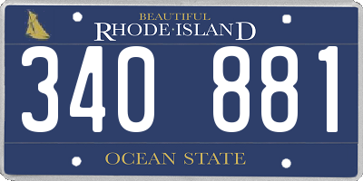 RI license plate 340881