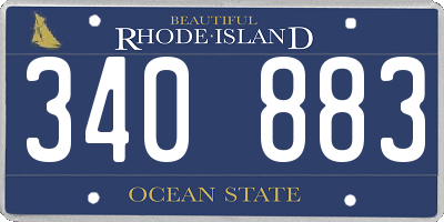 RI license plate 340883