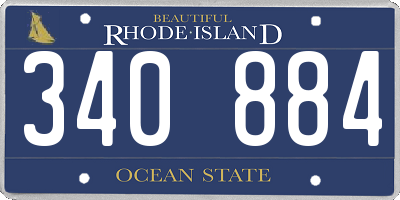 RI license plate 340884