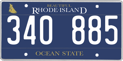 RI license plate 340885