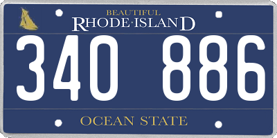RI license plate 340886