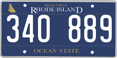 RI license plate 340889