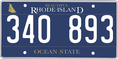 RI license plate 340893