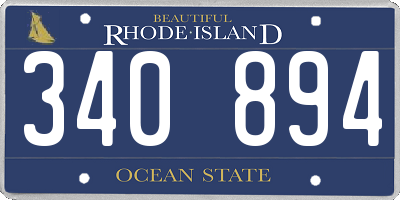 RI license plate 340894
