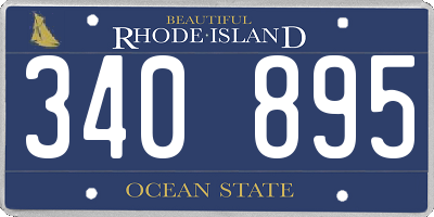 RI license plate 340895