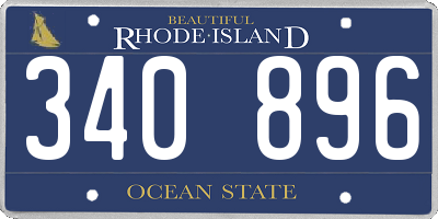 RI license plate 340896