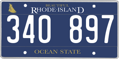 RI license plate 340897