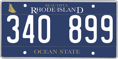 RI license plate 340899