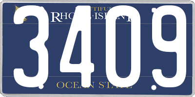 RI license plate 3409