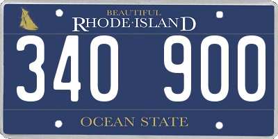 RI license plate 340900