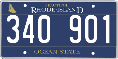 RI license plate 340901