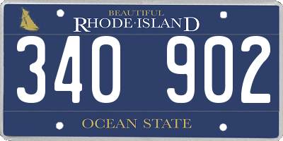 RI license plate 340902