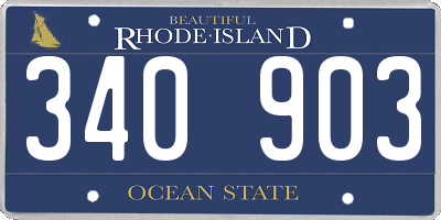 RI license plate 340903
