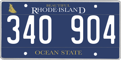 RI license plate 340904