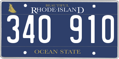 RI license plate 340910