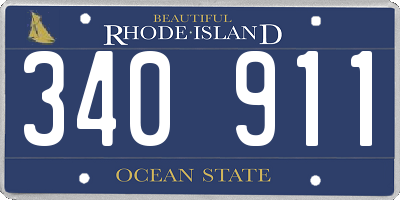RI license plate 340911