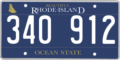 RI license plate 340912