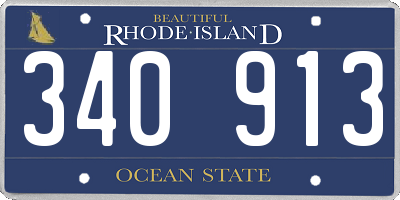 RI license plate 340913