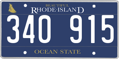 RI license plate 340915